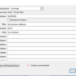 citation renseignée dans word