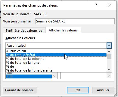 metre un tcd en pourcentage