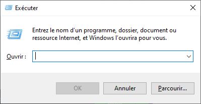 commande exécuter de Windows