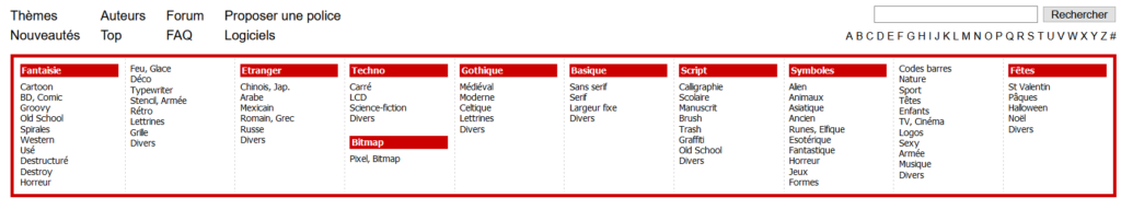 themes de polices à télécharger