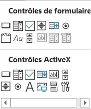 les boutons de controles sous excel